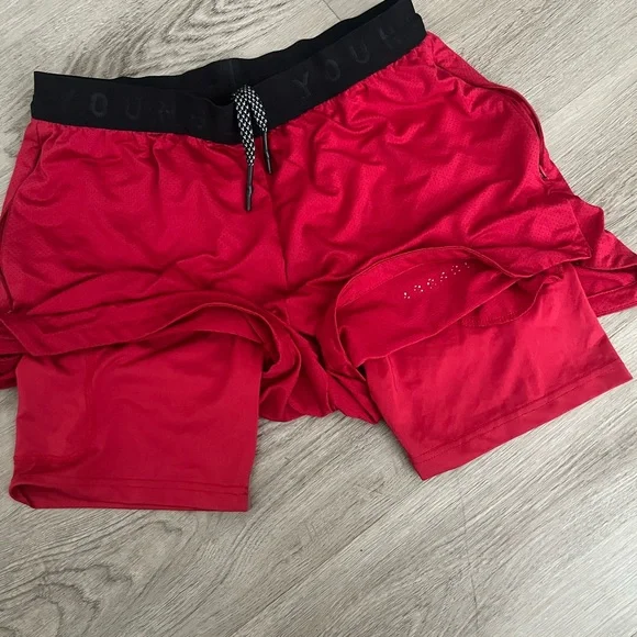 YoungLA Red Men's Athletic Shorts size M - Picture 2 of 4